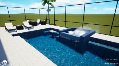 Raschke Swimming Pool & Spa with Screen Enclosure - Patio Pools (Design #2)