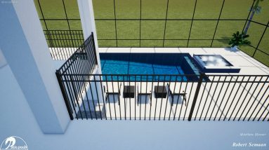 Semaan Swimming Pool & Spa with two-story Screen Enclosure - Patio Pools