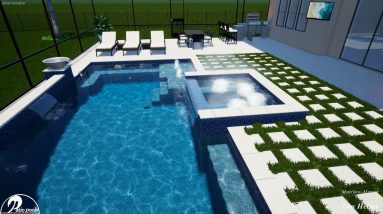 Heiser Swimming Pool & Spa with Screen Enclosure - Patio Pools