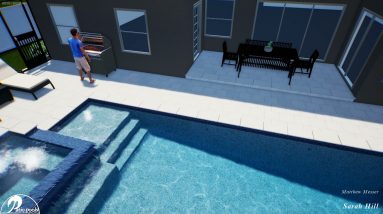 Hill Swimming Pool & Spa with Screen Enclosure - Patio Pools