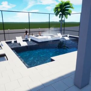 Edwards Swimming Pool & Spa with Screen Enclosure - Patio Pools