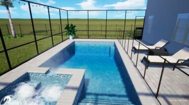 Option B Design - Swimming Pool & Spa with Screen Enclosure