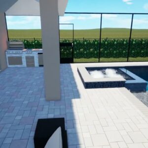 Battershell Swimming Pool & Spa with Screen Enclosure and Elite Pan Roof - Patio Pools