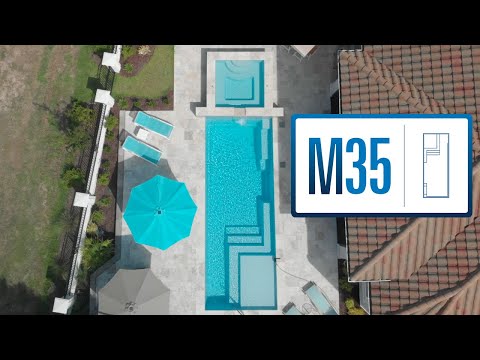 Finished Fiberglass Pool Project Highlight Reel  - River Pools M35 featuring SS08 Spa