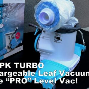 BWT PK Turbo Heavy-Duty Large Volume Rechargeable Pool Leaf Vacuum with a 75 Minute Run-Time!