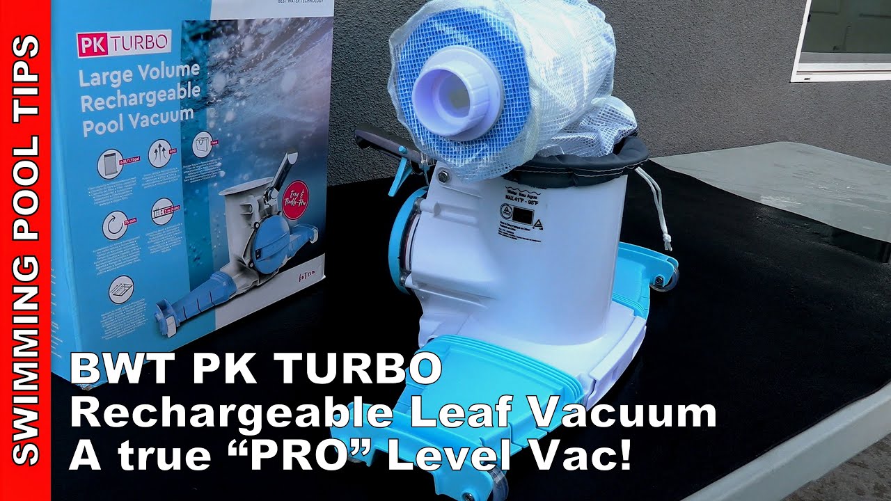 BWT PK Turbo HeavyDuty Large Volume Rechargeable Pool Leaf Vacuum With A 75 Minute RunTime!