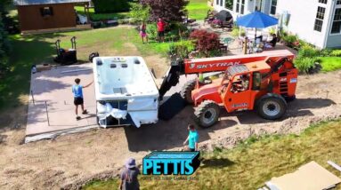 Swimspa Delivery by Telehandler