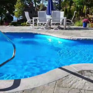 Lakefront Backyard Bliss in Penn Yan, NY: Fiberglass Pool & Pettis Pools Furniture